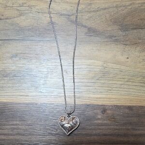 Brighton Heart Pendant Necklace - Silver & Gold Tone